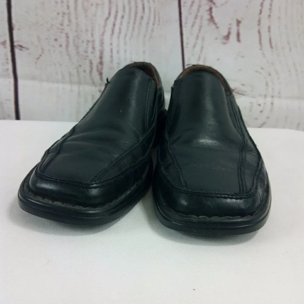 Natha Studio Black Leather Slip On Loafer Shoes